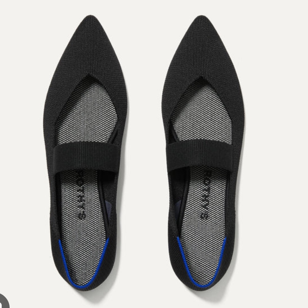 NEW Rothy’s Mary Jane Point Ballet Flats in Black size 9